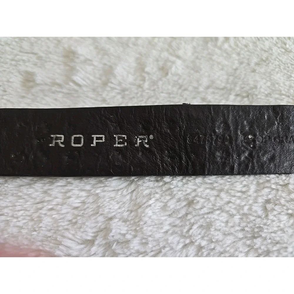 Roper Bling Gems Pearl Studded Brown Western Braided Rose Gold Buckle Belt Rodeo
